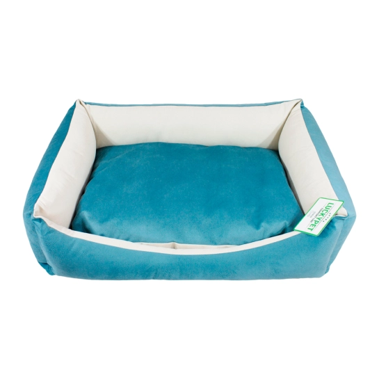 Лежанка Lucky Pet Ліра-new №2, бірюзова+молочна, 50×65×18 см (555069)