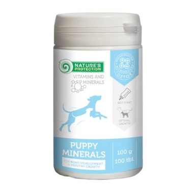 Мінеральна кормова добавка для цуценят і молодих собак Nature's Protection Puppy Minerals 100 табл. (CAN63292) - цена, характеристики, отзывы, рассрочка, фото 1