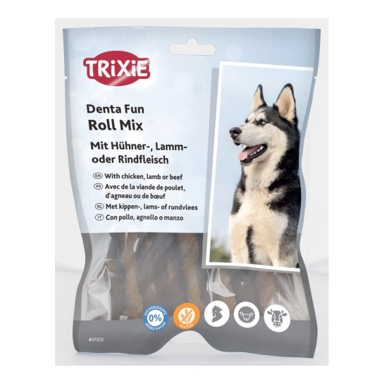 Ласощі для собак Trixie Denta Fun Chewing Rolls Mix паличка для чищення зубів асорті 10 см 250 г (31372)