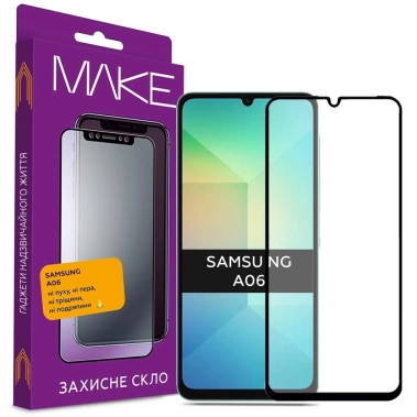 Защитное стекло MAKE Samsung A06 - цена, характеристики, отзывы, рассрочка, фото 1