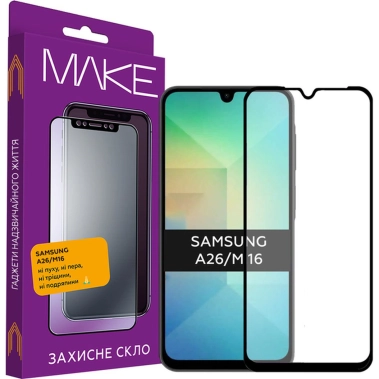 Защитное стекло MAKE Samsung A26/M16 - цена, характеристики, отзывы, рассрочка, фото 1