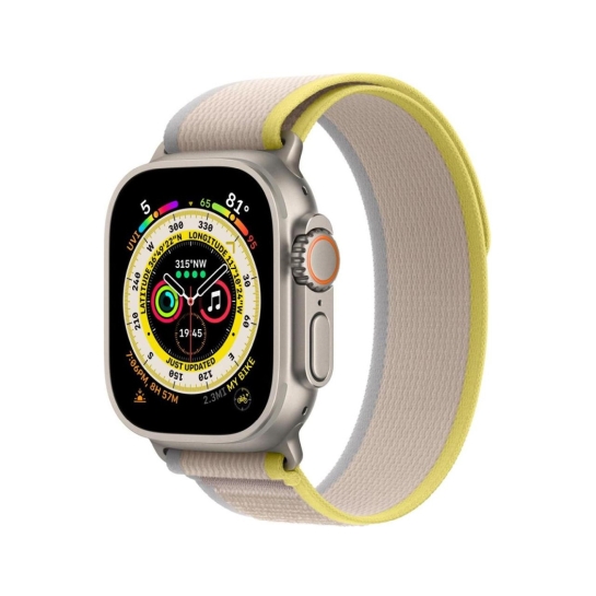 Б/У Смарт-годинник Apple Watch Ultra + LTE 49mm Titanium Case with M/L Size Yellow/Beige Trail Loop (Ідеальний) - ціна, характеристики, відгуки, розстрочка, фото 1