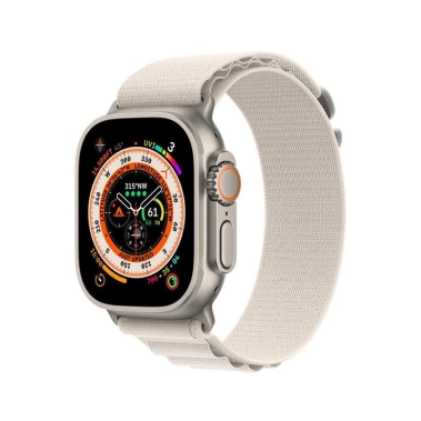 Б/У Смарт-годинник Apple Watch Ultra + LTE 49mm Titanium Case with Medium Starlight Alpine Loop (Ідеальний) - цена, характеристики, отзывы, рассрочка, фото 1