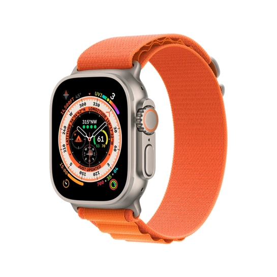 Б/У Смарт-часы Apple Watch Ultra + LTE 49mm Titanium Case with Small Orange Alpine Loop (Отличное)
