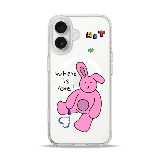 Чехол Pump Clear Case with MagSafe for iPhone 17 Where Is Love