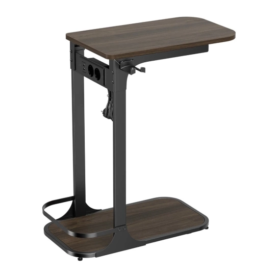 Приставной компьютерный стол с сетевым удлинителем OfficePro SD185DW Dark Wood/Black