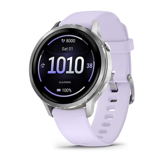 Смарт-часы Garmin Venu 4 41 mm Silver with Periwinkle Silicone Band (010-03013-01) - цена, характеристики, отзывы, рассрочка, фото 1