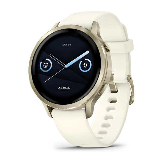Смарт-годинник Garmin Venu 4 41 mm Lunar Gold with Bone Silicone Band (010-03013-00)
