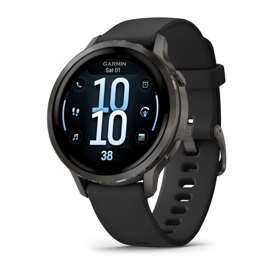 Смарт-годинник Garmin Venu 4 41 mm Слатий with Black Silicone Band (010-03013-02) - ціна, характеристики, відгуки, розстрочка, фото 1