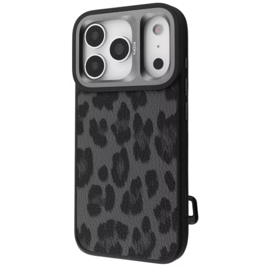 Чехол Kajsa Leopard Pattern with Magnetic Ring iPhone 17 Pro black