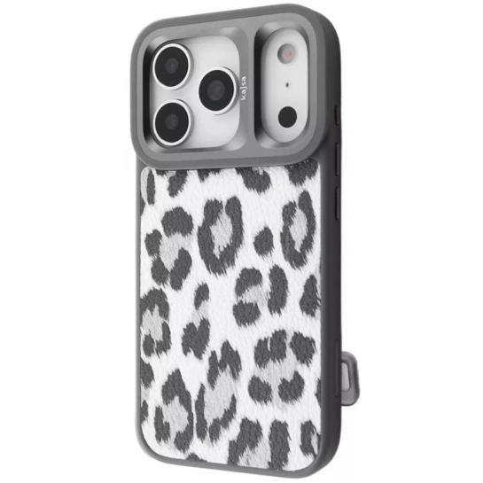 Чехол Kajsa Leopard Pattern with Magnetic Ring iPhone 17 Pro gray