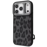 Чехол Kajsa Leopard Pattern with Magnetic Ring iPhone 17 Pro Max black