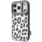 Чохол Kajsa Leopard Pattern with Magnetic Ring iPhone 17 Pro Max gray