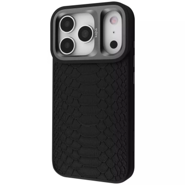 Чехол Kajsa Snake Pattern with Magnetic Ring iPhone 17 Pro black - цена, характеристики, отзывы, рассрочка, фото 1