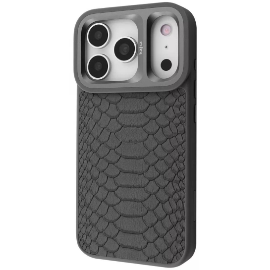 Чехол Kajsa Snake Pattern with Magnetic Ring iPhone 17 Pro gray - цена, характеристики, отзывы, рассрочка, фото 1