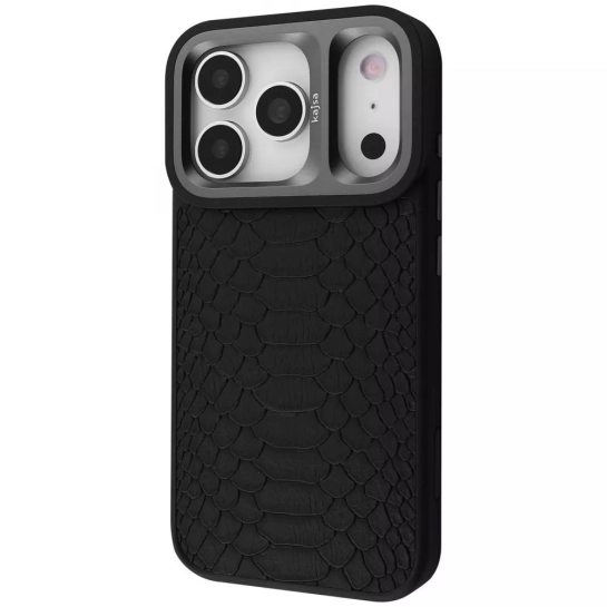 Чехол Kajsa Snake Pattern with Magnetic Ring iPhone 17 Pro Max black