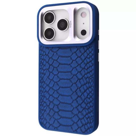 Чехол Kajsa Snake Pattern with Magnetic Ring iPhone 17 Pro Max blue