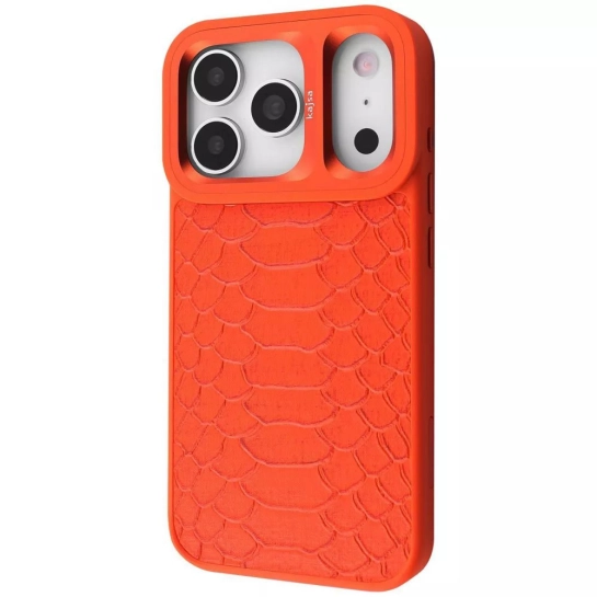 Чехол Kajsa Snake Pattern with Magnetic Ring iPhone 17 Pro Max orange