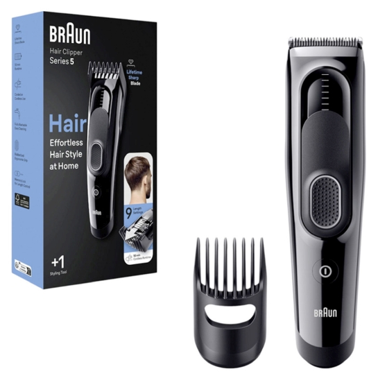 Машинка для стрижки волосся Braun HairClip Series 5 HC5310 - ціна, характеристики, відгуки, розстрочка, фото 1