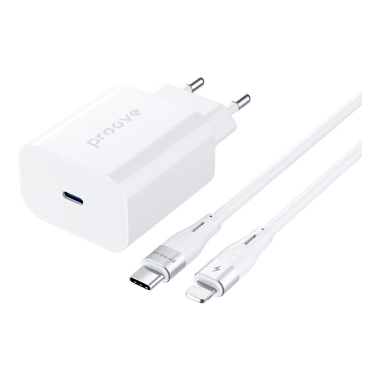 Зарядний пристрій Proove Rapid 20W (Type-C) + Кабель Type-C to Lightning White - ціна, характеристики, відгуки, розстрочка, фото 1