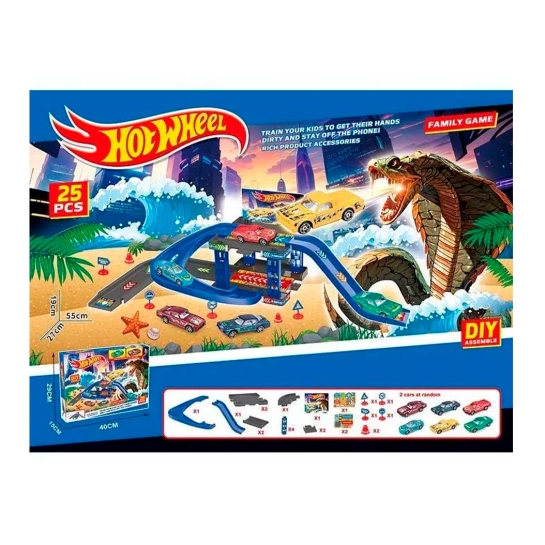 Траса з гірками та паркінгом Hot Wheels Snake Garage 25 деталей T876-1