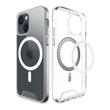 Чехол Space TPU Metal Buttons Case with MagSafe for iPhone 16 Clear - цена, характеристики, отзывы, рассрочка, фото 1