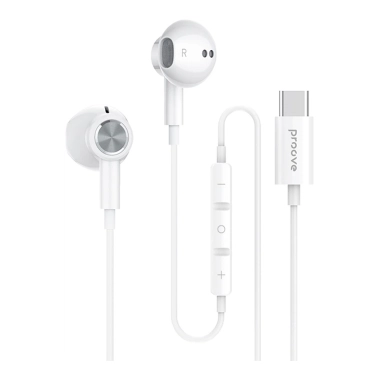Провідні навушники Proove Echo (Type-C) White - цена, характеристики, отзывы, рассрочка, фото 1