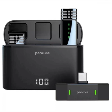 Беспроводной петличный микрофон Proove Record Type-C Black - цена, характеристики, отзывы, рассрочка, фото 1