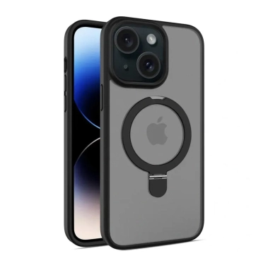 Чехол TPU+PC Metal Buttons with MagSafe Colorful HQ Ring for iPhone 13/14 Black - цена, характеристики, отзывы, рассрочка, фото 1