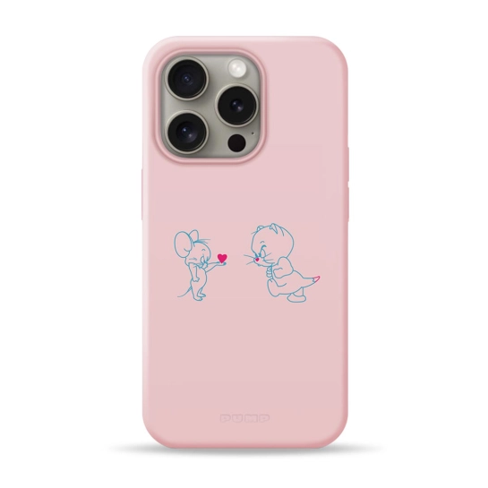 Чохол Pump Silicone Minimalistic Case with MagSafe for iPhone 15 Pro Tom and Jerry