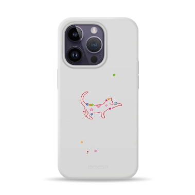 Чохол Pump Silicone Minimalistic Case with MagSafe for iPhone 14 Pro Cat and Flowers - цена, характеристики, отзывы, рассрочка, фото 1