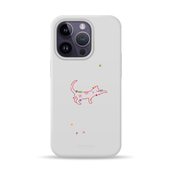 Чохол Pump Silicone Minimalistic Case with MagSafe for iPhone 14 Pro Cat and Flowers - ціна, характеристики, відгуки, розстрочка, фото 1