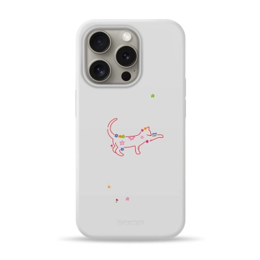 Чохол Pump Silicone Minimalistic Case with MagSafe for iPhone 15 Pro Cat and Flowers - цена, характеристики, отзывы, рассрочка, фото 1