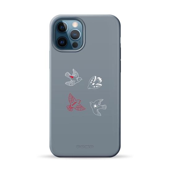 Чехол Pump Silicone Minimalistic Case with MagSafe for iPhone 12/12 Pro Birds - цена, характеристики, отзывы, рассрочка, фото 1