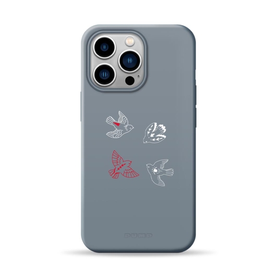Чехол Pump Silicone Minimalistic Case with MagSafe for iPhone 13 Pro Birds - цена, характеристики, отзывы, рассрочка, фото 1