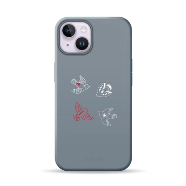 Чохол Pump Silicone Minimalistic Case with MagSafe for iPhone 14 Birds - цена, характеристики, отзывы, рассрочка, фото 1