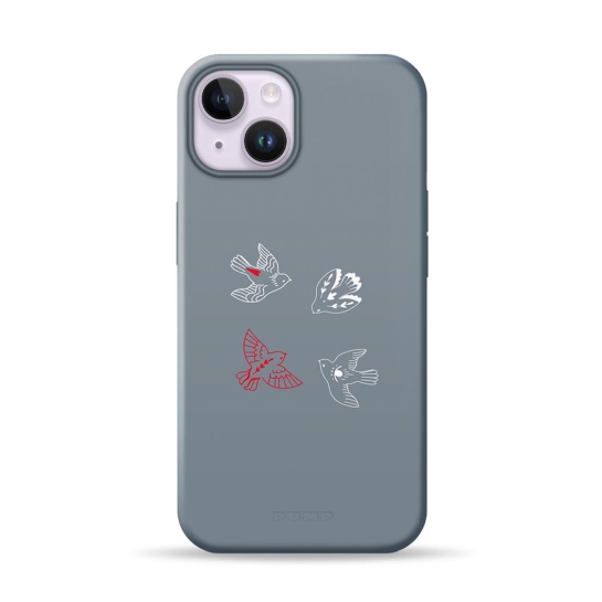 Чехол Pump Silicone Minimalistic Case with MagSafe for iPhone 14 Birds - цена, характеристики, отзывы, рассрочка, фото 1