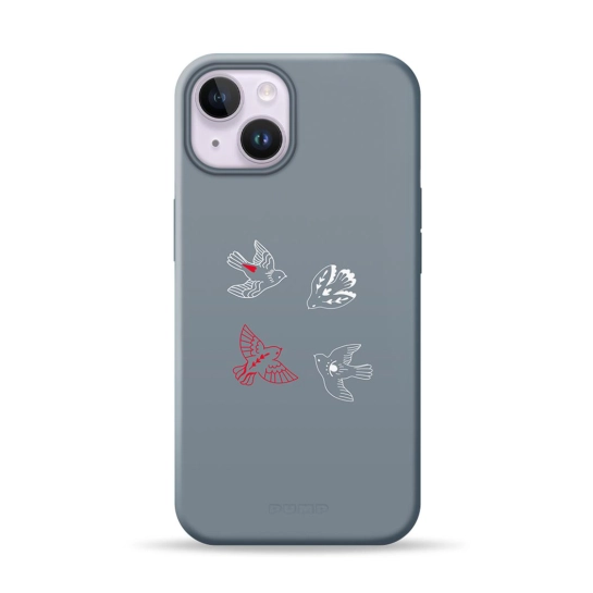 Чохол Pump Silicone Minimalistic Case with MagSafe for iPhone 14 Birds