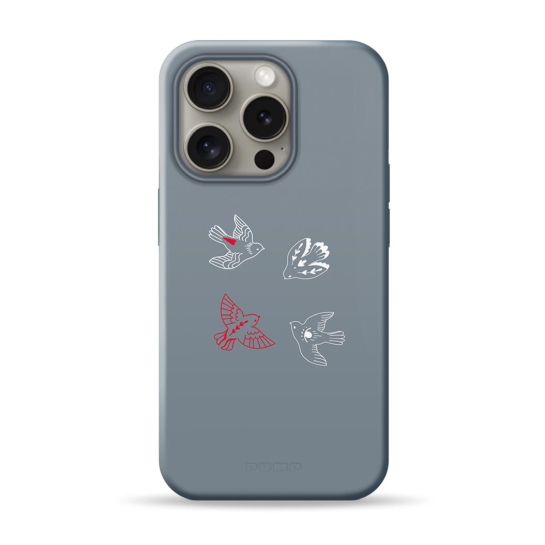 Чохол Pump Silicone Minimalistic Case with MagSafe for iPhone 15 Pro Birds - ціна, характеристики, відгуки, розстрочка, фото 1