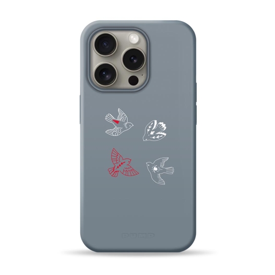 Чехол Pump Silicone Minimalistic Case with MagSafe for iPhone 16 Pro Birds - цена, характеристики, отзывы, рассрочка, фото 1