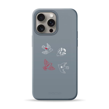 Чехол Pump Silicone Minimalistic Case with MagSafe for iPhone 16 Pro Max Birds - цена, характеристики, отзывы, рассрочка, фото 1