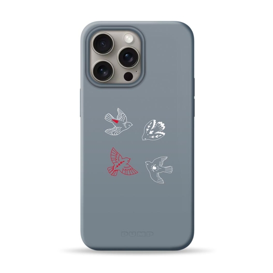 Чехол Pump Silicone Minimalistic Case with MagSafe for iPhone 16 Pro Max Birds - цена, характеристики, отзывы, рассрочка, фото 1