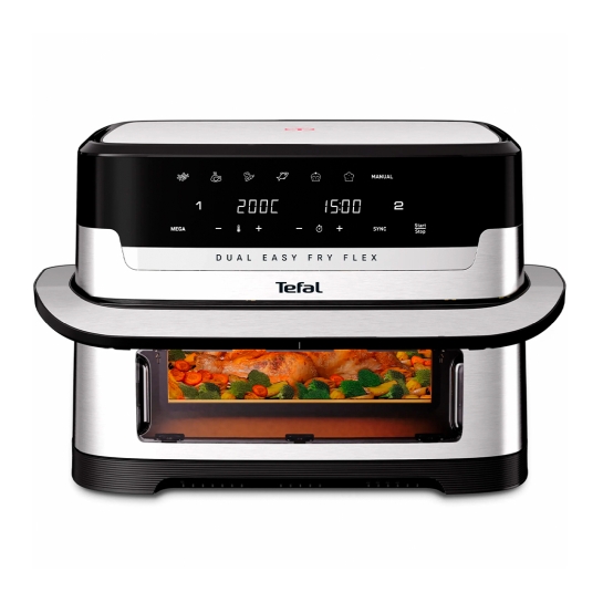 Мультипечь-аэрогриль с двумя отсеками Tefal Dual Easy Fry Flex (EY922DE0) - цена, характеристики, отзывы, рассрочка, фото 1