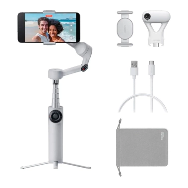 Ручний триосьовий стабілізатор для смартфонів Insta360 Flow 2 AI Tracker Bundle Gray (CINSABQA) - цена, характеристики, отзывы, рассрочка, фото 1