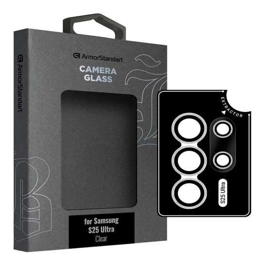 Защитное стекло для камеры ArmorStandart Supreme Black Icon для Samsung S25 Ultra Black Clear (ARM83223)