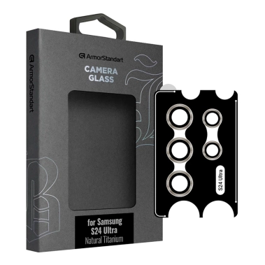 Защитное стекло для камеры ArmorStandart Supreme Black Icon для Samsung S24 Ultra Natural Titanium (ARM76603) - цена, характеристики, отзывы, рассрочка, фото 1