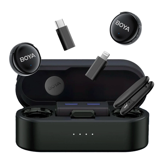 Мікрофонна радіосистема BOYA LINK 3-01 Type-C/TRS/Lightning Black