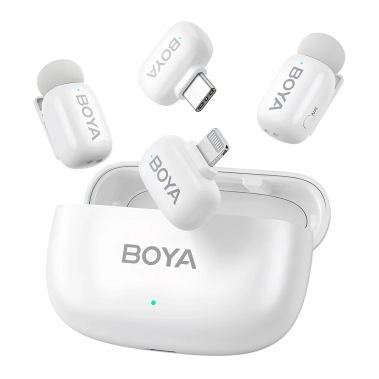 Бездротовий мікрофон петличний BOYA mini-13 Type-C/Lightning White - цена, характеристики, отзывы, рассрочка, фото 1