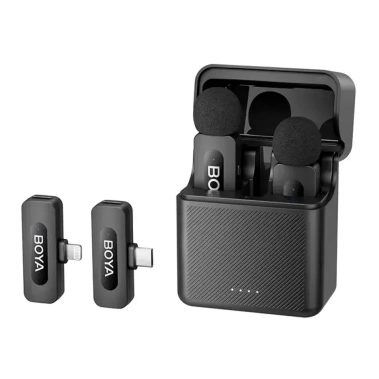 Беспроводной петличный микрофон BOYA BY-V3 Combo Type-C/Lightning Black - цена, характеристики, отзывы, рассрочка, фото 1