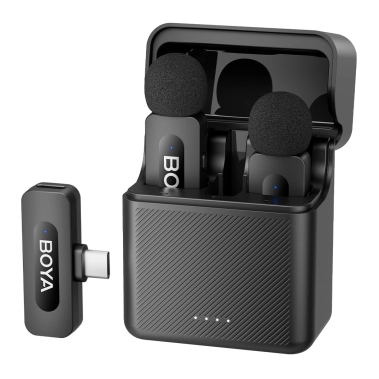 Беспроводной петличный микрофон BOYA BY-V30 Type-C Black - цена, характеристики, отзывы, рассрочка, фото 1